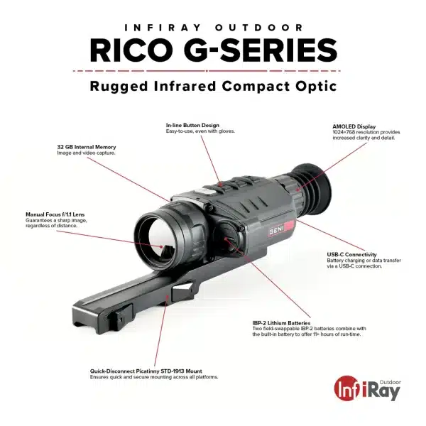 iRay RICO G 640 3x 50mm Thermal Rifle Scope