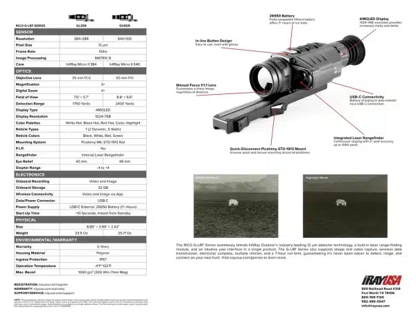 iRay RICO G LRF 640 3x 50mm Laser Rangefinding Thermal Rifle Scope 4