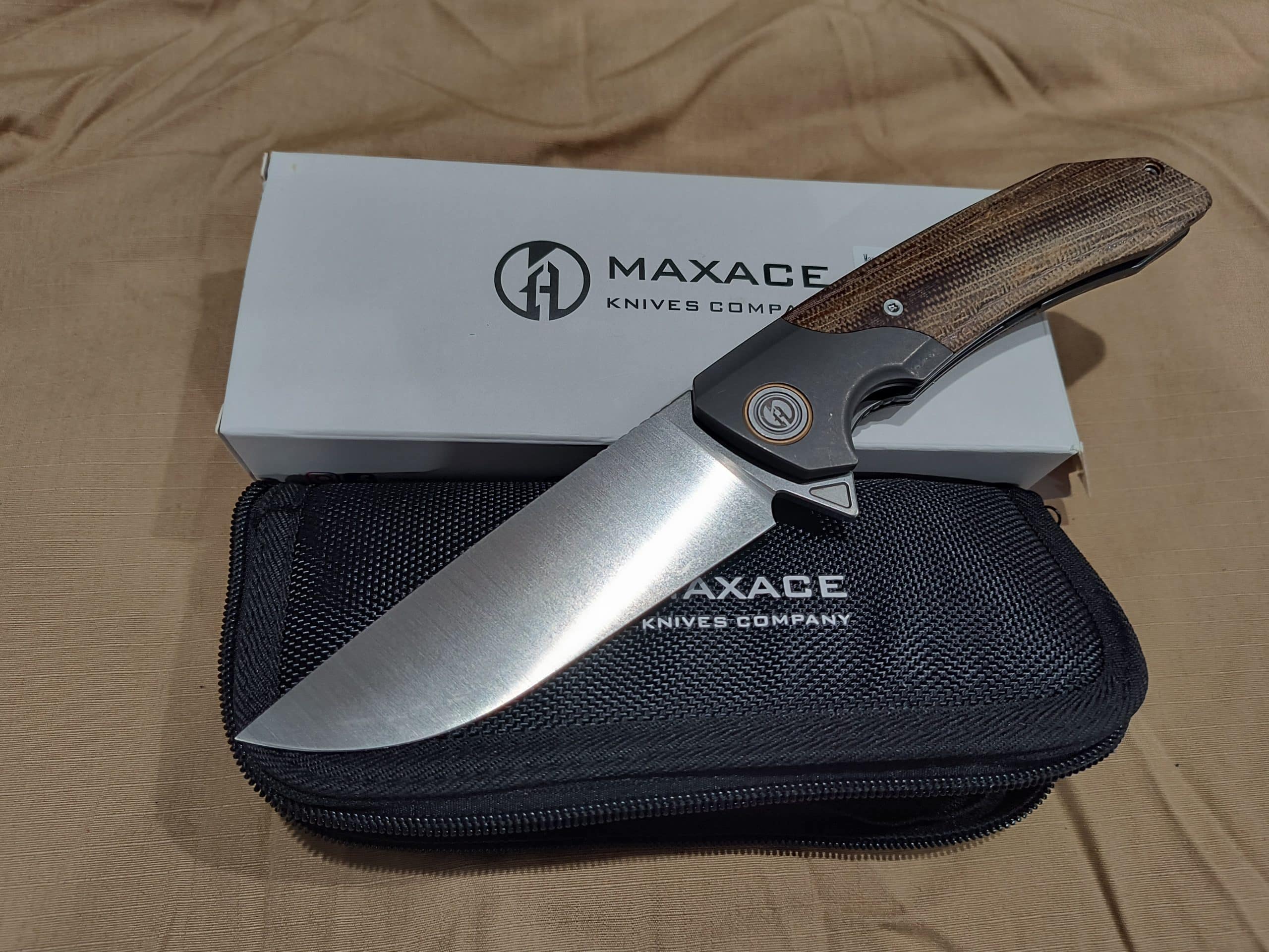 Maxace Knives Goliath 2.0 Liner Lock Knife Micarta/Titanium (4.5″ SW)
