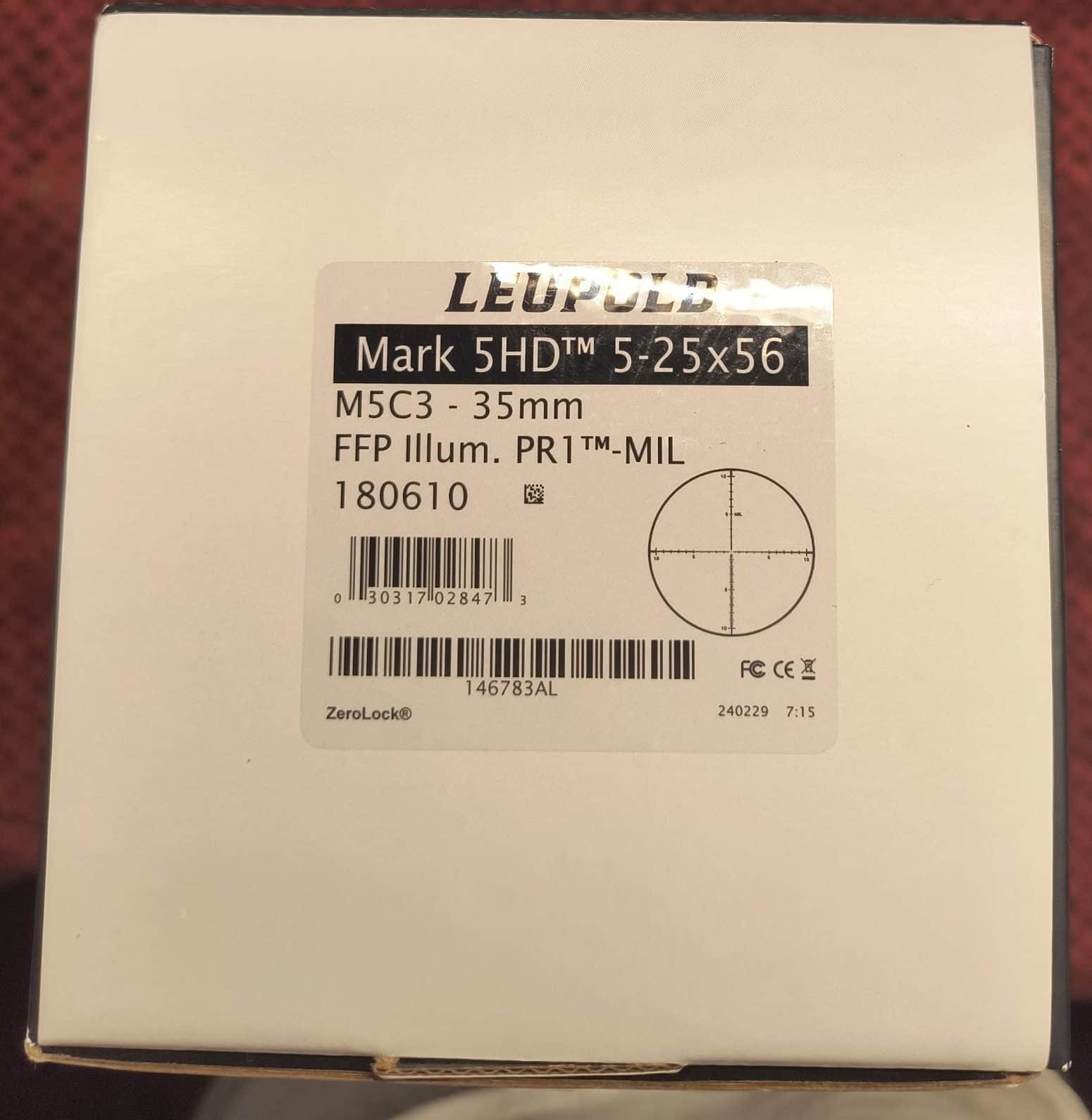 Leupold Mark 5HD 5-25×56 M5C3 FFP PR1 MIL W/SPUR SP-5602