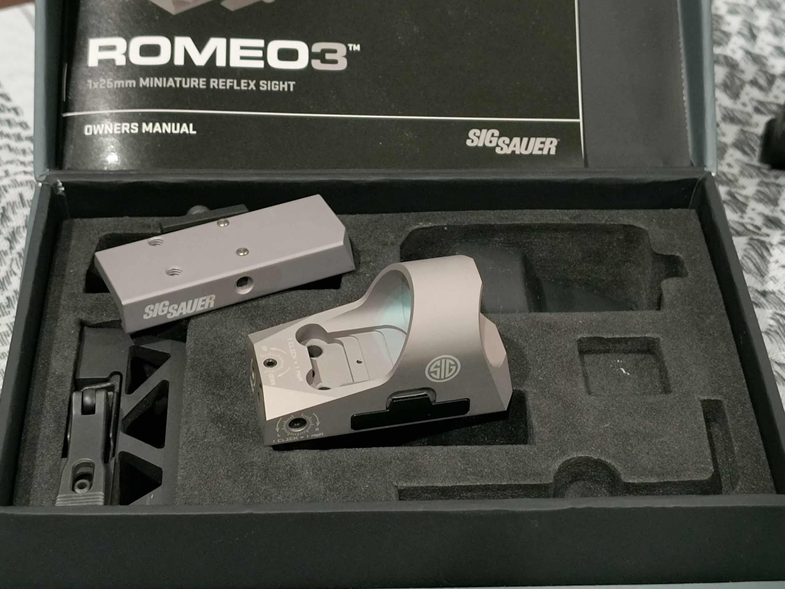 Sig Sauer Romeo 3 Miniature Reflex Sight With Riser 1x25mm 3 MOA Red Dot